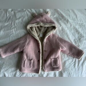 Gap cozy Sherpa lined hooded sweater 6-12 months